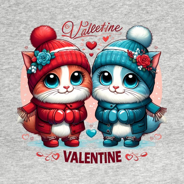 Adorable Couple Cats for Valentine's Day by HaMa-Cr0w